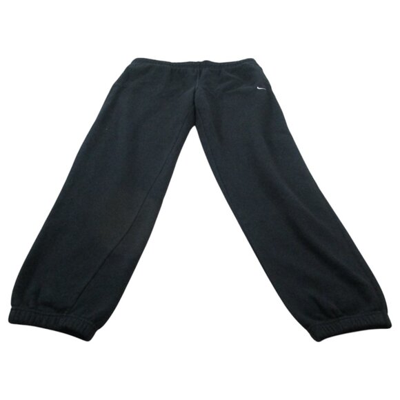 Nike Jogger Mens‎ Large Black Fleece Lined Sports Pants Swoosh Logo Drawstring - Picture 1 of 7